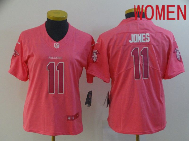Women Atlanta Falcons #11 Jones Pink Nike Vapor Untouchable Limited Player NFL Jerseys->women nfl jersey->Women Jersey